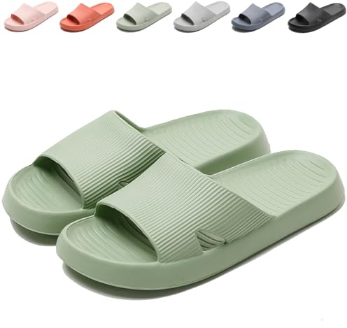 Anmerl Badelatschen für Herren und Damen - Rutschfeste Schnell Trocknender Badeschlappen, Weiche & Ultraleichte Hausschuhe Badeschuhe Sandalen für Sommer, Innen/Außen
