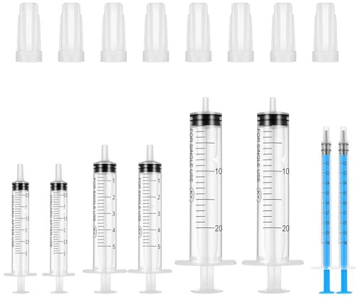 Seringue, Seringue Plastique, Seringue 1/3/5/20ml, 8 Pièces Sans Seringue à Aiguille, Seringue Alimentaire 20ml, 3ml Seringue Plastique, 5ml Seringues D'alimentation, 20ml Seringues, 4 Tailles