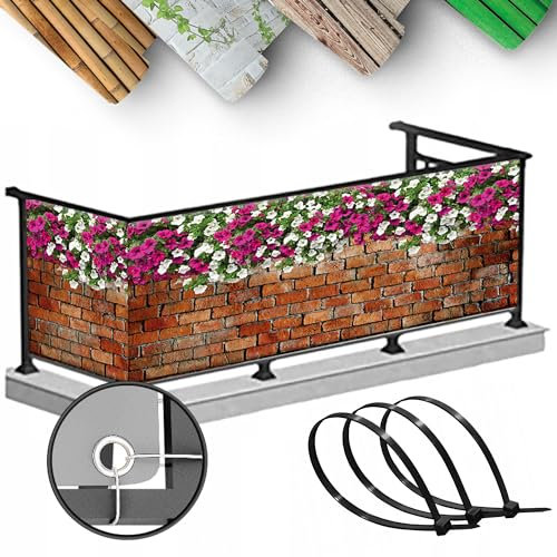 PRINT.GG Balkon Sichtschutz Wetterfest - UV und Witterungsbeständigkeit - Praktischer Sichtschutz Balkon - Viele Größen und Designs