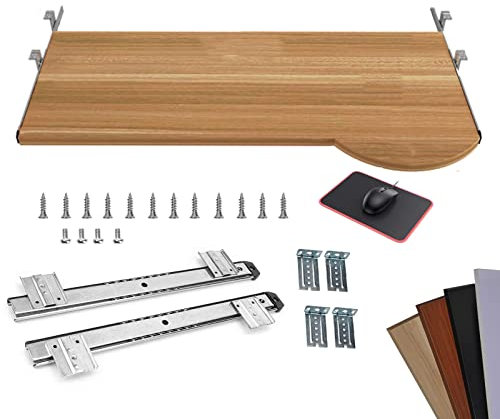 IkErna Tastaturablettschildabschub Schublade Tastaturständer - Schreibtisch Extender Höhenhöhe - Mit Dia Rail - Für Unter Dem Schreibtisch Push -Pull/Walnut/70 * 26Cm/28 * 10Inch
