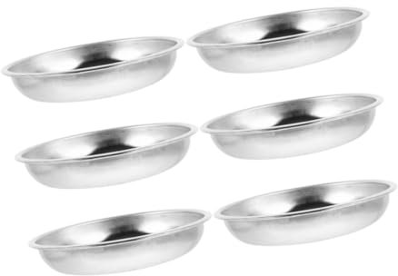 Hoement 6 Pezzi Piatti per Salse in Acciaio Inossidabile Ciotole per Condimenti Piccole Ciotole da Salsa per Cena Piatti Rotondi per Salse