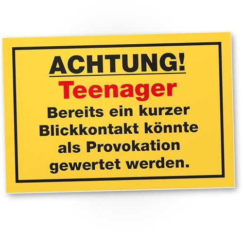 DankeDir! Blickkontakt - Kunststoff Schild 30 x 20 cm - Geschenkidee Teenager Spruch Zimmer Türschild Jungen & Mädchen Jugendzimmer - Dekoration Deko Geschenk Idee Jugendliche Tür Deko Geburtstag