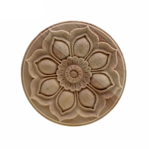 XBHGSY Holzornamente Für Möbel Runde Holz Geschnitzt Ecke Onlay Applique Rahmen Möbel Wand Für Home Decor Schrank Tür Dekoration 10Cm X 10Cm