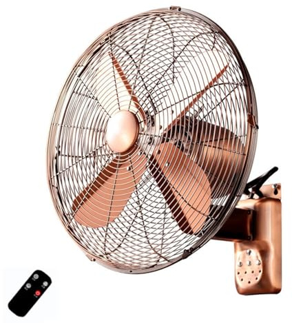 Ventilador De Pared Vintage, Ventilador De Pared con Control Remoto Inteligente De 16/18/20 Pulgadas, 3 Velocidades, 120° Oscilante, Temporizador De 7.5 H(18in)