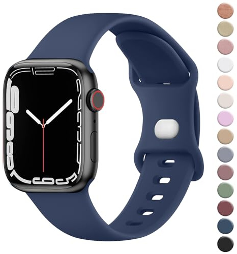 Armband för Apple Watch-remmar 41 mm 40 mm 38 mm 49 mm 45 mm 44 mm 42 mm för kvinnor män, mjukt silikon sportband ersättningsband för iWatch serie 9 8 7 SE 6 5 4 3 2 1 Ultra, 42mm/44mm/45mm/49mm