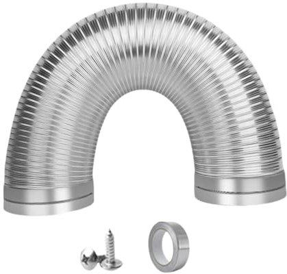 Baoblaze Range Hood Exhaust Hose Aluminum Ducting Retractable Multifuncitonal Dryer Vent Tube Vent Pipe for Exhaust Ductwork Grow Tent, 15cmx200cm