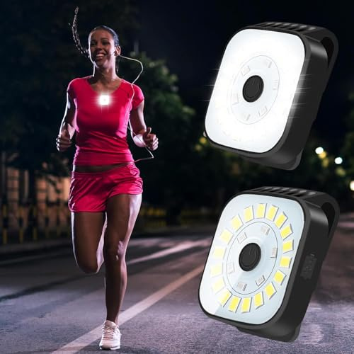 Monkey Home 2 Stück 12 LED Clips Lampe Laufen Licht Stirnlampe auf Taschenlampe für die Sicherheit in der Nacht, hohe Helligkeit Brust Licht Jogging Ausrüstung für Männer Frauen