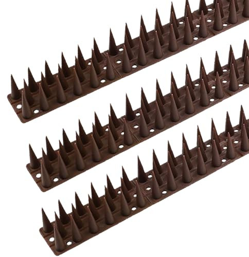 MxSplorion Bird Spikes, Pigeon Spikes for Pigeon Deterrent to Keep Bird or Animals Away, for Outdoor Garden to Keep Birds Away,Fence Wall Spikes of Bird Deterrent Covers 2m,Brown