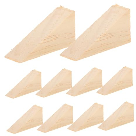 EXHUMKY 10 Stück Türstopper Aus Holz, Keile Aus Massivem Holz, rutschfeste Türstopperkeile, Sicherheits-türstopper, Holzkeile Für Schwere Türen, 6 X 3 cm