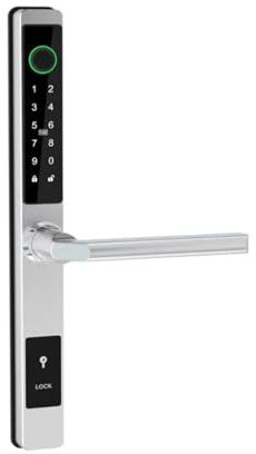 VEKELETE Serrure de Porte coulissante en Aluminium avec contrôle par Application TTLock, Design Fin, Empreinte Digitale, Mot de Passe, Serrure de Porte Intelligente(Kit15)