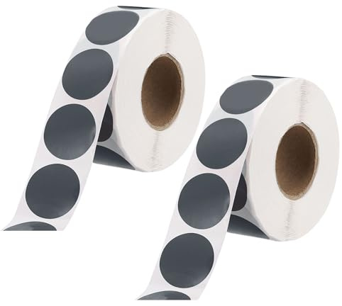 QUARKZMAN 2000 Stück Klebepunkte Bunt, 25mm Runde Punktaufkleber, Selbstklebende Markierungspunkte Etiketten, Punkt Aufkleber für Schule, Büro, Kalender, Karten (Grau, 2 Rollen)