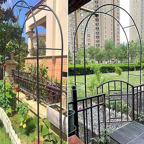 Arco per rose in metallo per esterni, grande, 180 cm x 220 cm, in acciaio, per edera rampicante e verdure, decorazione da giardino bianca per matrimoni ed eventi