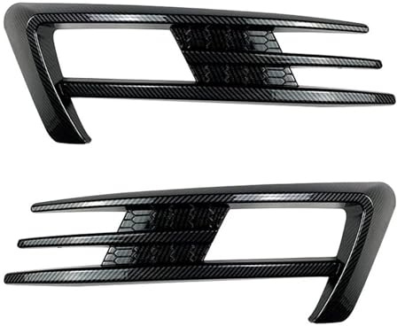Doppelsteg Nieren Für Vw Für Golf 7 MK7 2013 2014 2015 2016 ABS Tuning Frontschürze Spoiler Splitter Air Vent Nebel Lampe Kühlergrill Trim Sport Kühlergrill(Kohlenstoff-Look)