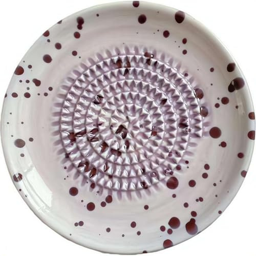 Ceramic Garlic Grater Plate, Natural Grinder, Decorative Mincer for Ginger, Garlic, Onion, Cheese, Hand Dish for Garlic