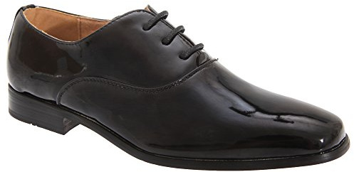 Goor - Zapatos de Charol Modelo Oxford niños- Boda/Fiesta/Comunión (34 EUR) (Negro Charol)