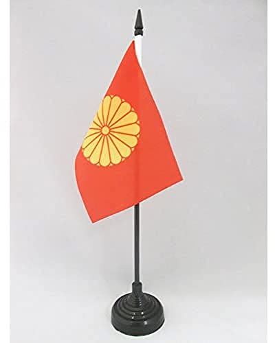 AZ FLAG - Imperial Japan Table Flag 4'' x 6'' - Imperial Japanese Office Mini Banner 100% Polyester 15 x 10 cm - Mini Desk Flag with 10'' Pole and Black Plastic Base