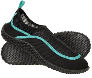 Mountain Warehouse Bermuda Womens Aqua Shoes - Neoprene Design, Mesh Panel, Slip On, Lightweight Swim Footwear - for Spring Summer, Beach Underwater Walking Teal 6