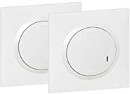 Legrand 600692 Prêt-à-poser dooxie créer un va-et-vient avec 1 commande sans fil et 1 interrupteur 230V~ livré complet, blanc
