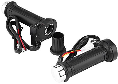 Manopole riscaldate Elettrico Manopole Riscaldate Elettricamente manopole da moto riscaldabili, Motociclo 1 Paio 12V 22mm (7/8) Prese Moto riscaldate Impugnature elettriche riscaldate (Nero)