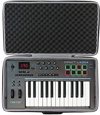 co2CREA Hard Travel Case for Nektar Impact LX25+ MIDI Keyboard Controller, Case only