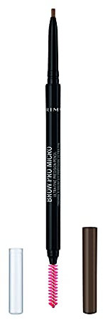 Rimmel London Matita Sopracciglia Brow Pro Microdefiner, Formula a Lunga Durata, Pettinino Incorporato, 002 Soft Brown