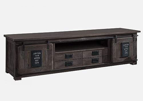 Massivmoebel24.de Railway TV-Board 180x55x50 Mango Größen, Farbe:grau lackiert, Größe:200x55x55 cm (BxTxH)