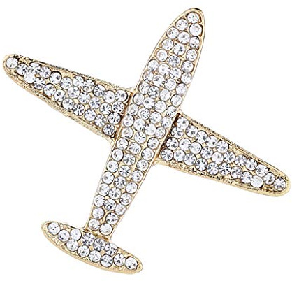 Sharplace Sicherheitsnadel Flugzeug- Anstecknadel Brosche Button Anstecker Trachtenbrosche mit Strass, Geschenk für Herren
