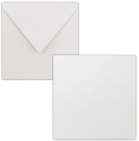 Quadratisches Einzelkarten-Set - 15 x 15 cm - mit Brief-Umschlägen - Hellgrau - 25 Stück - für Grußkarten & mehr - FarbenFroh by GUSTAV NEUSER
