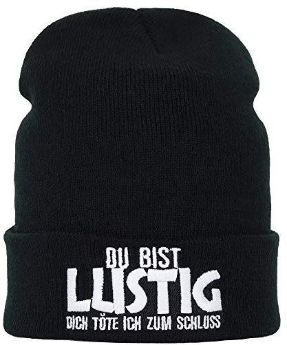 Stickad mössa: DU är LUSTIG, DIG DÖDE JAG FÖR LUGNT varm vinter/ullhuva/rullmössa/sjömansmössa arbetsmössa lång beanie lustigt talesätt unisex män/kvinnor/tonåringar Biker Rocker Streetware
