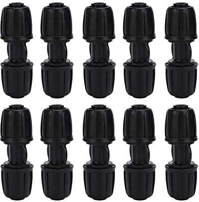 Duokon Connecteur Droit, raccord d'irrigation Goutte Goutte de Jardin de connecteur d'eau Droit 10 pices pour Tuyau PE de 16 mm