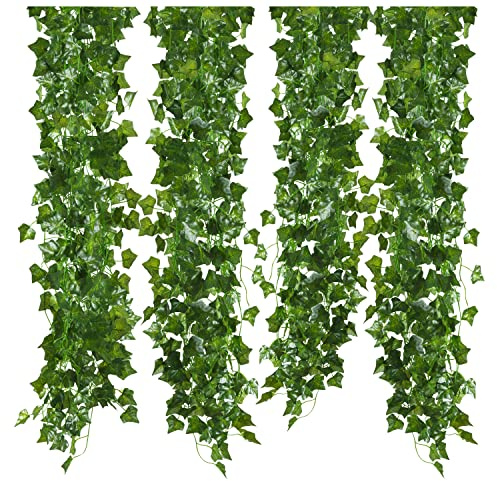 Blumtal Juego de 12 Guirnalda de Hiedra Artificial - Plantas Artificiales Decorativas, Incluye Bridas para una Variedad de Opciones de sujeción, duraderas y realistas, 227 x 14 cm