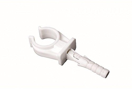 Open Single Pipe Clamp - with Screws - Tube Clip Cables Holder - Plastic Hinged Bracket. (5, 20mm - 22mm)