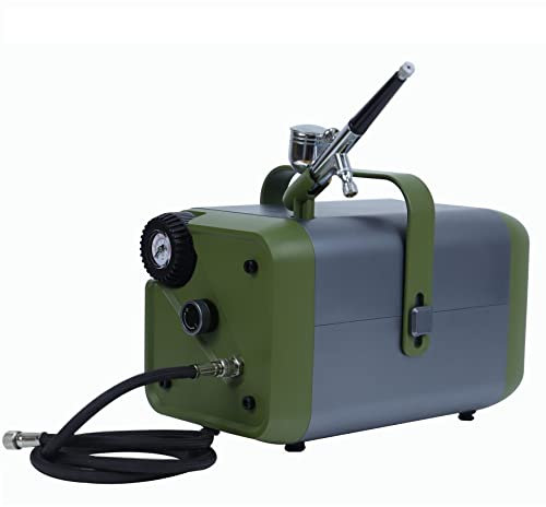 Professional Airbrush Kit with Air Compressor, Dual-Action Hobby Spray Air Brush Set, Air Flow 28L/Min Airbrush Gun Kit for Airbrush Kit Art, Cake Decorating, Makeup