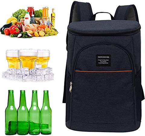 XIUWOUG Kühlrucksack Wasserdicht Isolierte Kühler Rucksack, 18L Kühltasche, Auslaufsichere Lunch-Tasche Perfekt für Picknicks, Strand Ausflüge, Wandern, Grill, Camping,Blau