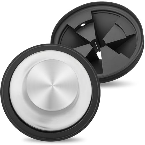 Garbage Disposal Stopper with Splash Guard, for Insinkerator Kitchen Sink Drain Plug Brushed Stainless Steel with 3 3/8 EPDM Splash Guard Set Ullnosoo