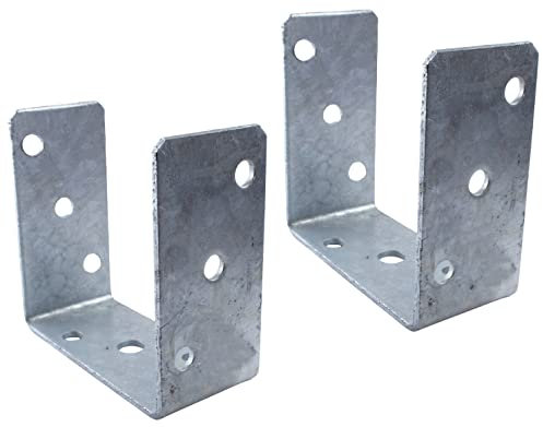 AERZETIX - C58614 - Satz mit 2 Sockeln stützen sockel pfostenträger förmig U 90x125x60mm zum befestigen in beton - aus stahl S235 - farbe silber