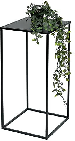 DanDiBo Blumenhocker Metall Schwarz Eckig 60-50 cm Blumenständer Beistelltisch 96312 Blumensäule Modern Pflanzenständer Pflanzenhocker (60 cm)