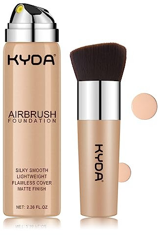 KYDA AirBrush Foundation Spray, Silky Foundation Makeup, High Coverage Smooth Creamy Finish, Lasting Lightweight Breathable, Moisturizing Makeup-#125 Nude Beige