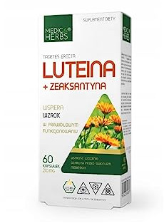 Medica Herbs - Lutein 20mg - Zeaxanthin 5 mg - unterstützt das Sehen - die Sehschärfe - zuckerfrei - laktosefrei - glutenfrei - 60 Kapseln - Nahrungsergänzungsmittel