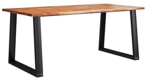 vidaXL Tavolo da Pranzo Bordi Vivi 180x90x75 cm Legno Massello Acacia, Tavolo da Pranzo Bordi vivi, Tavolo da Cucina, Tavolo da Ristorante