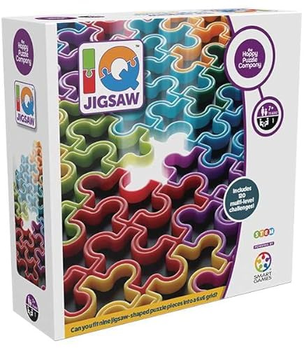 The Happy Puzzle Company IQ Jigsaw - Abstract Puzzle - 120 Challenges, 9 Pieces per 6x6 Grid - Spatial Awareness & Logical Thinking