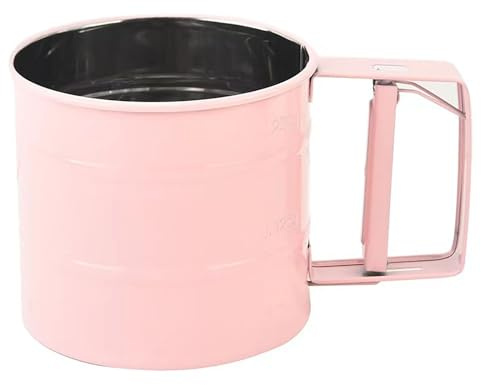 Tamis à farine rose - 10,4 x 9,6 cm (0,7 l) - En acier inoxydable - 24 tamis - Pour faire du pain et des gâteaux (rose)