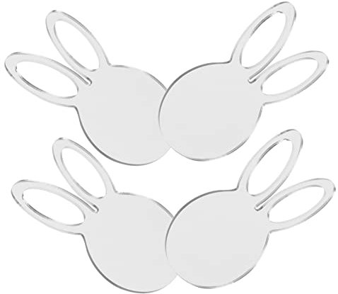 GOOHOCHY 2 Stück Acryl Ostern Hängende Anhänger in Hasenform Silber Dekoration für Garten und Baum Kreative Party und Osterdekoration zum Aufhängen