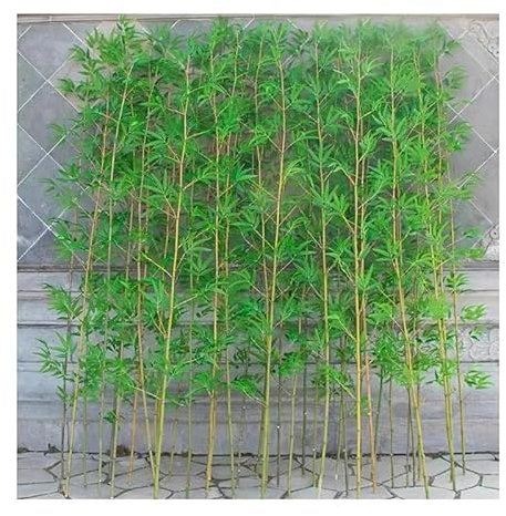 LVLDAWA Trennwand Bambus Pflanzen, Simulation Von Landschaftsdekorationen Für Den Innenhof, Kunstbaum Aus Kunstseide, DIY-Dekoration Mit Blättern Für Garten, Hinterhof(1m-10pcs-A)
