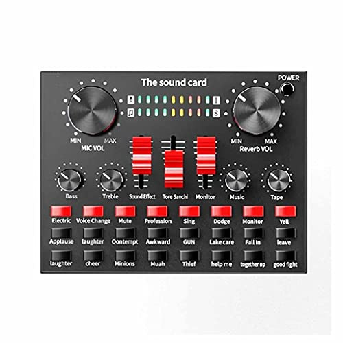 Carte Son Professionnelle Bluetooth pour Streaming en Direct, Interface Audio USB, mélangeur, Son DJ pour Enregistrement, Microphone, Guitare
