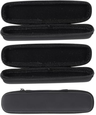 Hoement Mundharmonika Etui 3 Stück Stoßfestes Eva Material Schwarz Mit Reißverschluss Und Netztasche Kompakte Aufbewahrungstasche Für Musiker Und Reisen