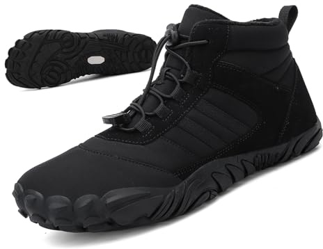 Muizary Winter Hike Barefoot boot Shoes for Women Men Waterproof Fleece warmth hiking boots Wide Toe Box Walking shoes -(A108) 41