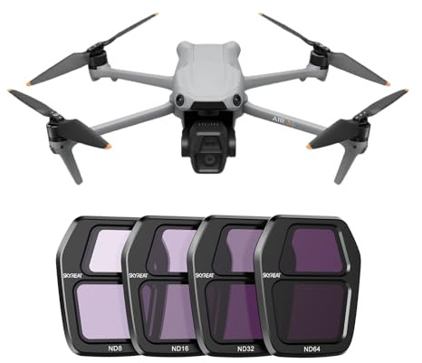 Skyreat Air 3S ND Filter, Multi Coated Camera Lens Filter Set, Compatible with DJI Air 3S Drone Accessories, 4 Pack (ND8/ND16/ND32/ND64) Aluminium Frame