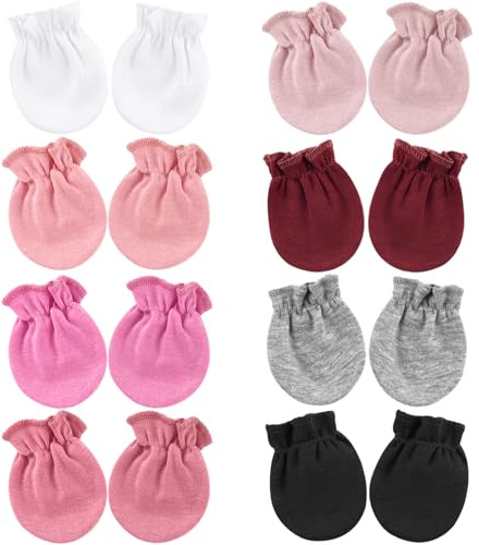 DRESHOW Baby Fäustlinge Neugeborene Keine Kratzer Fäustlinge | für 0-6 Monaten Jungen und Mädchen, Hautfreundlich, Baumwolle Handschuhe, Elastische Bündchen