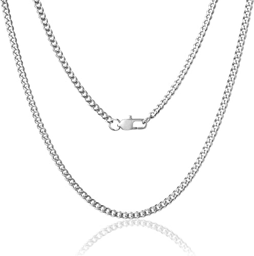 Sahoottie Kette Herren Panzerkette Halskette Mann Kubanische Hip-Hop Kette Edelstahl/18k Vergoldet Kette Männer 3/6/9mm Breit 46/51cm Kette Lang